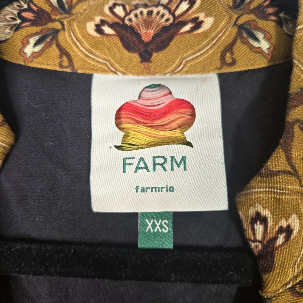 Farm Rio Majestic Garden Maxi Dress Size XXS Puff Sleeve Floral Print - Picture 4 of 16